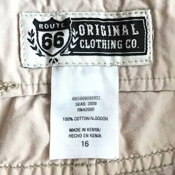 Women's Y2K Route 66 Khaki Low Rise Indie Gorpcore Cargo Shorts / 16 - Picture 5 of 5